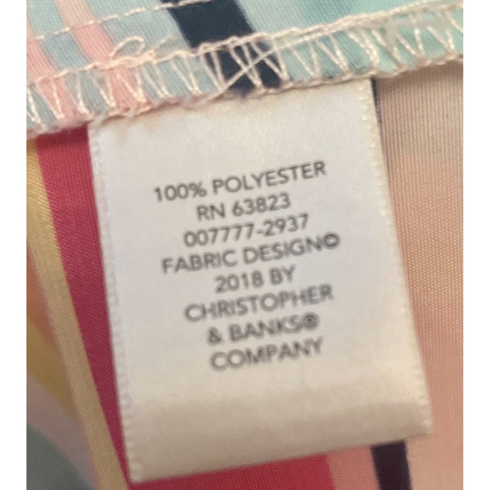 Christopher & Banks Womens Large  Colorful Striped Sleeveless V-Neck Blouse Top - Picture 5 of 5